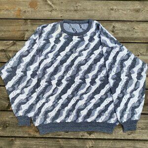 Vintage 90s Coogi Style 3D Knit Sweater Medium